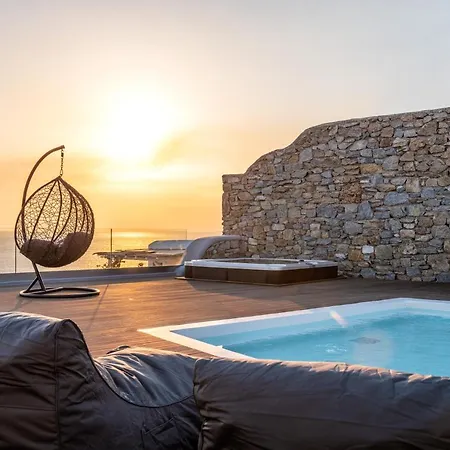 Villa In Mykonos - 6 Bedroom - 1km From - Infinity Pool - Sunset View